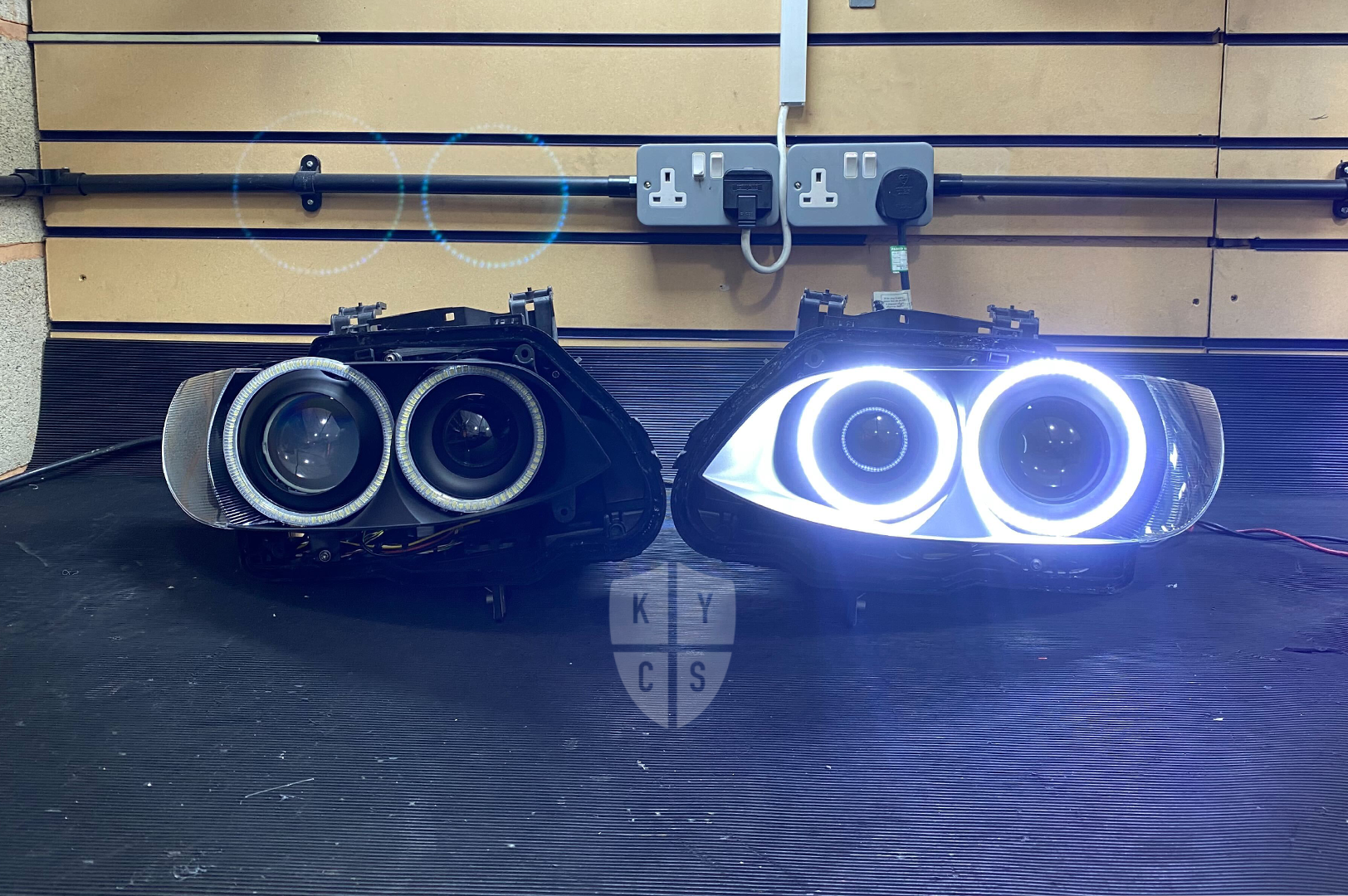 E9x M3 & E92 E93 - Round Angel Eyes (3 Series & M3 Xenon Headlights) – Keep  Your Car Safe - KYCS