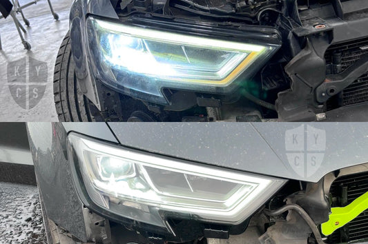 Audi A3 Headlight Refurbishment & Repair From Burnt Yellowing LED DRL/Sidelight