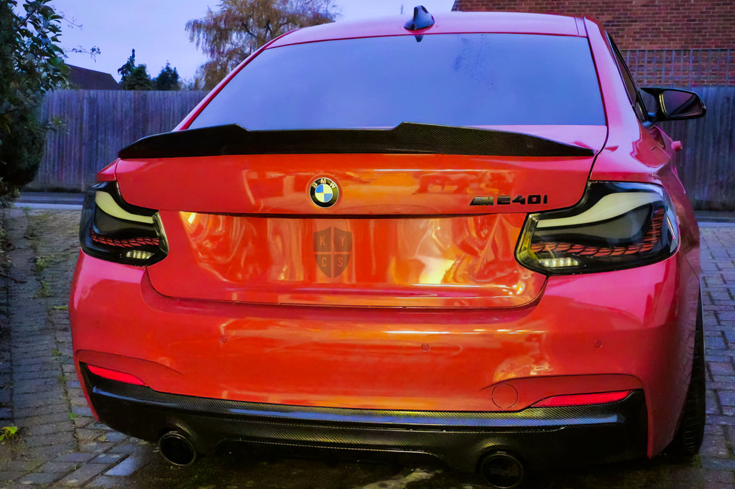 BayOptiks - BMW F22 F87 2 Series & M2 Tail Lights - Sequential OLED GTS Style (Smoked Red)