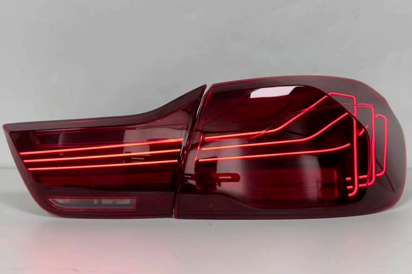 BayOptiks - BMW F32 F33 F36 4 Series & F82 F83 M4 Tail Lights - CSL Laser Style (Red)