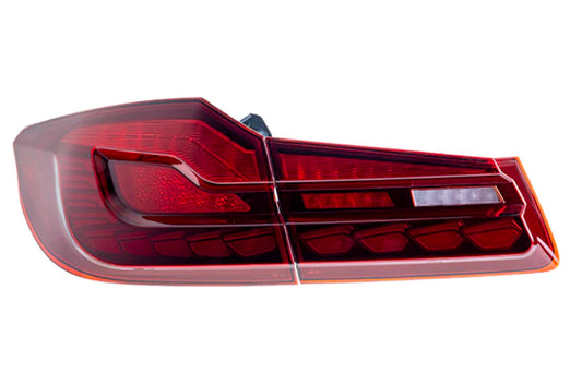 BayOptiks - BMW F90 G30 5 Series & M5 Tail Lights - Sequential OLED GTS Style (Red)