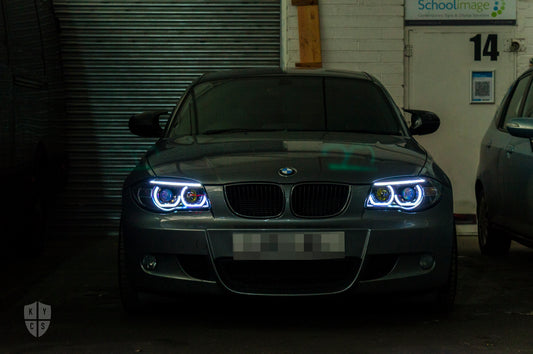 E81 E82 E88 LCI -  3/4 DTM Angel Eyes (BMW 1 Series & 1M Halogen Headlights)